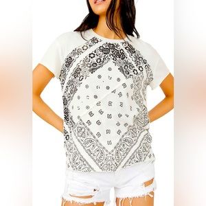 Free People Bandana Graphic Tee XS GUC No damages. Bought at RJ Pope boutique